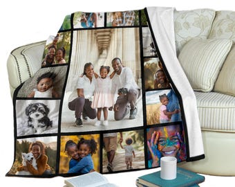 Personalized Mom Blanket Custom Photo Gift for Mother Mothers Day Picture Throw Keepsake