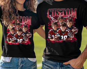 Custom Couples Sports shirt, Basketball mom dad shirt, Football Birthday, Team Number Player Photo Shirt, Family Shirt, Personalized Shirt
