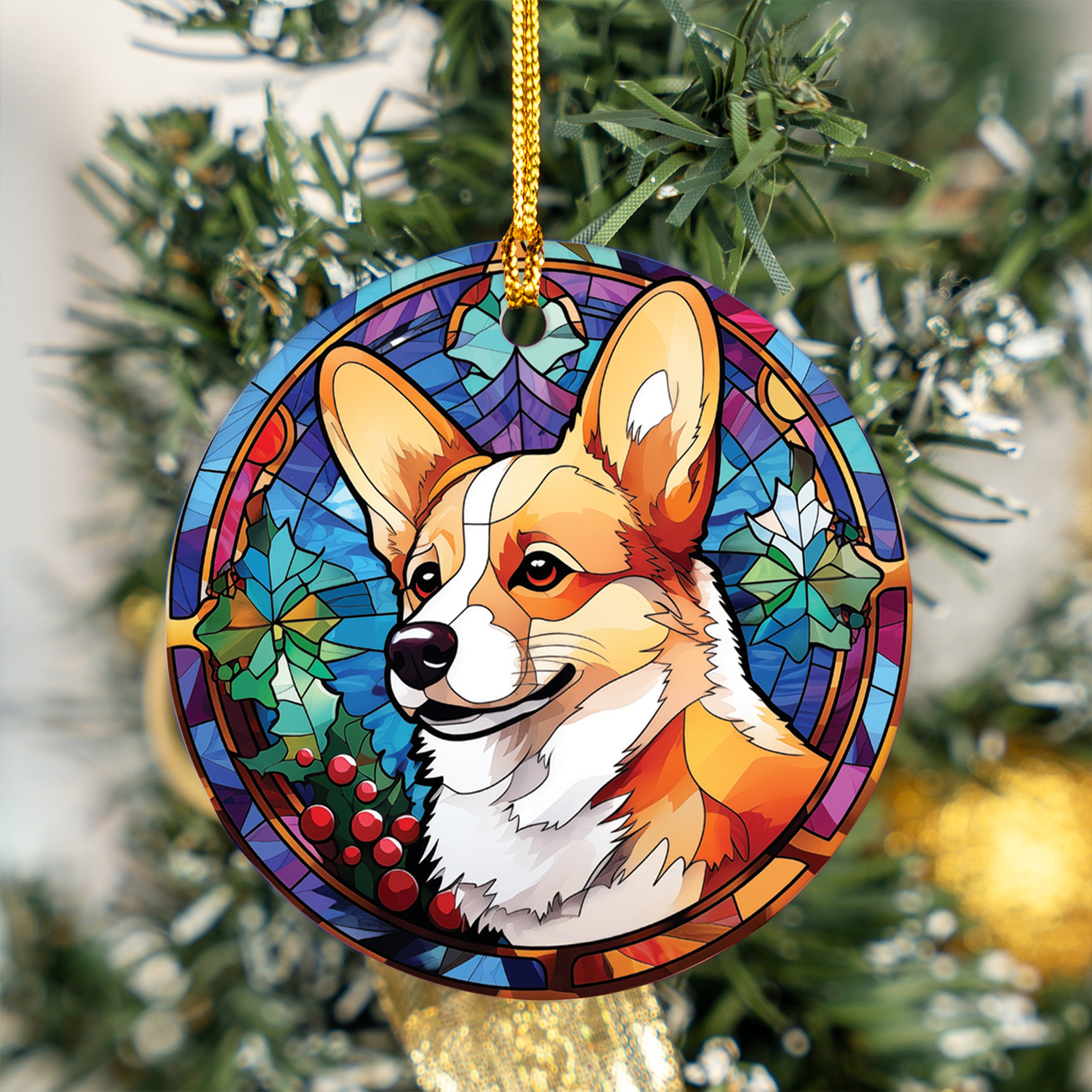 Corgi christmas lights cheap