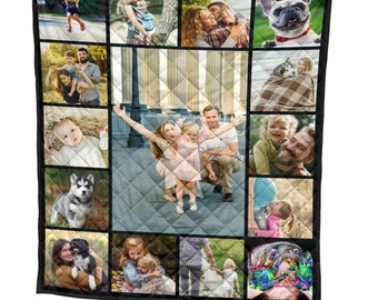 Custom Photo Quilt, Photo Quilt, Memory Quilt,Dog Quilt,Dog Mom,Dog Lover Gift,Gift For Dog Mom,Quilt Blanket,Custom Name Quilt,Personalized