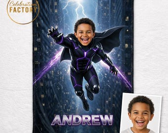 Custom Superhero Blanket for Kids, Personalized Name Fleece Throw, Superhero Blanket for Boys Custom Kids Blanket Personalised Blanket