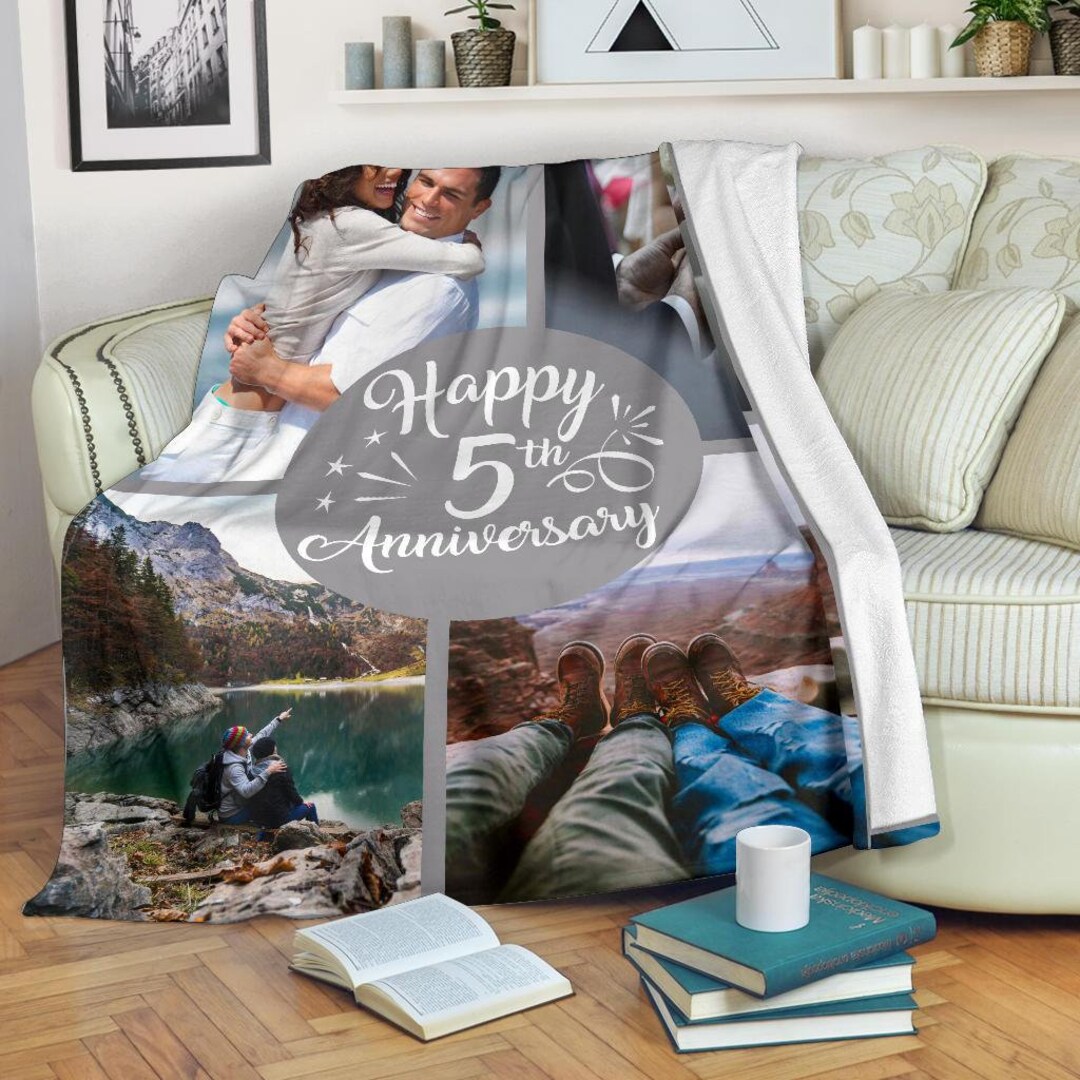 Anniversary Blanket, Couple Blanket, Gift for Wife, Fleece Blanket