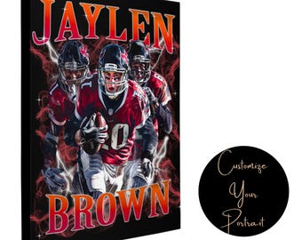 Create Your Custom Sports Posters Canvas Portraits, Personalized Basketball, Football, & Family Art, Add Team Number, Player Name  Photo