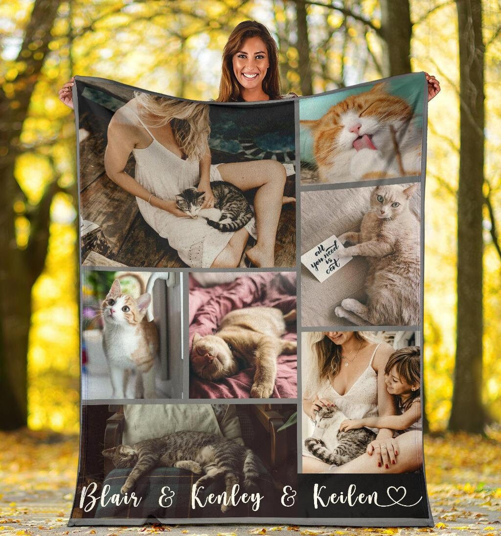 Custom Cat Blanket Cat Blanket Photo Blanket Pet Blanket Etsy
