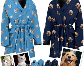 Benutzerdefinierte Gesicht Robe, benutzerdefinierte Bademantel, Bademantel, benutzerdefinierte Bademäntel, Haustier Gesicht, Katzen Gesicht, Hund Mama Geschenk, Hund, Katzenliebhaber, Hund Geschenk, Hund Geschenkideen, Bademantel,