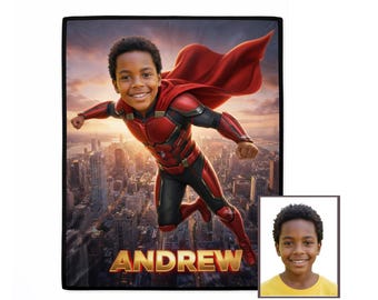 Manta de superhéroe personalizada para niños, manta polar con nombre personalizado, regalo acogedor, manta de superhéroe, manta infantil personalizada para niños y niñas.