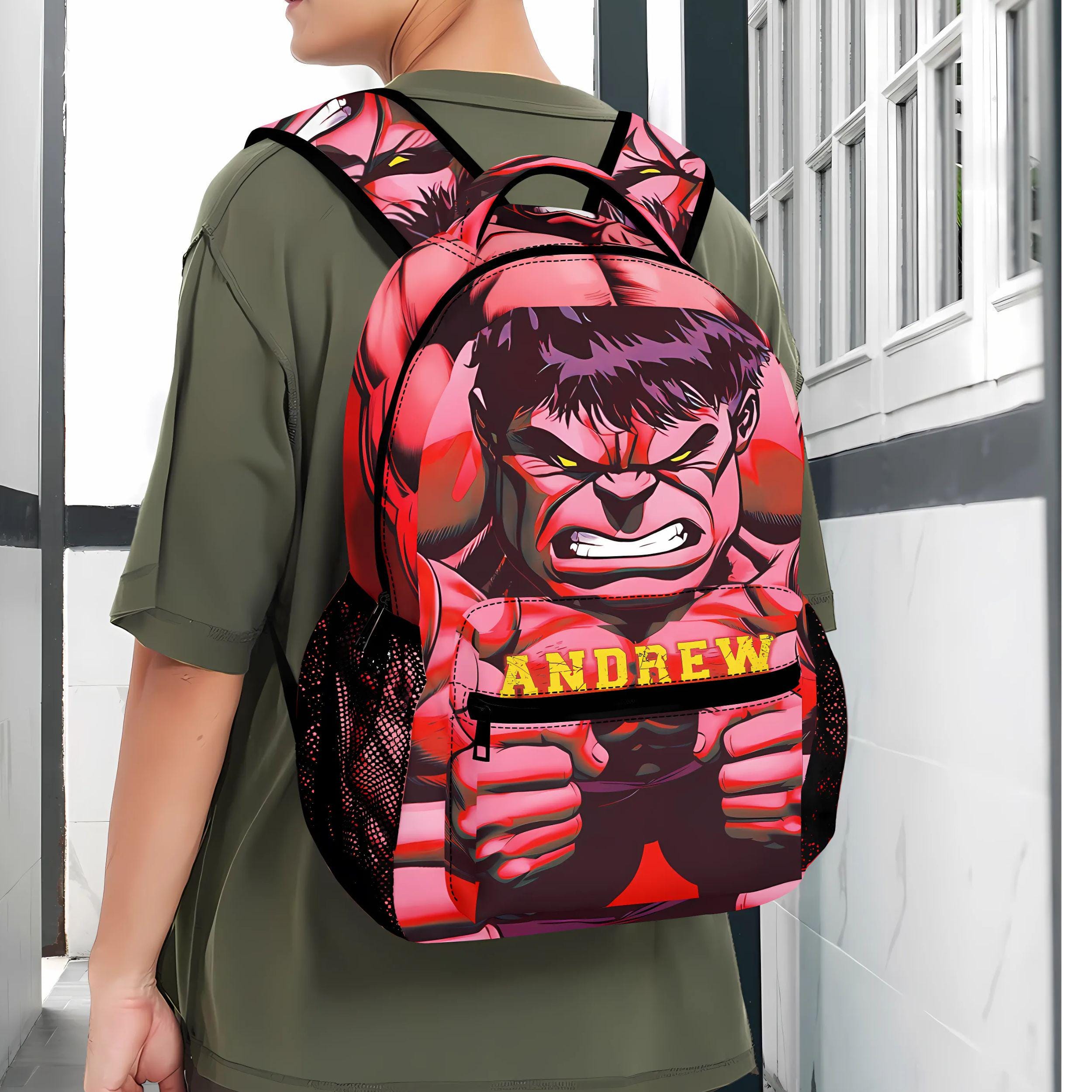Roter Avengers 3D-Rucksack Für Vorschulkids – Mit Stylischem Relief & Praktischen Seitentaschen