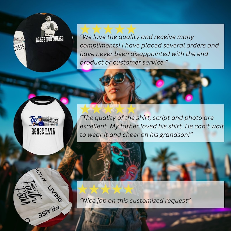 Puede incluir: Tres dise&ntilde;os diferentes de camisetas con comentarios positivos. La primera camiseta es negra con texto blanco que dice "RGN3S BODYGUARD". La segunda camiseta es blanca con mangas negras y tiene un gr&aacute;fico de un jugador de b&eacute;isbol con el texto "RGN3S TATA". La tercera camiseta es blanca con mangas rojas y tiene el texto "ALTHY LIVING INHALE FAITH EXHALE PRAISE".