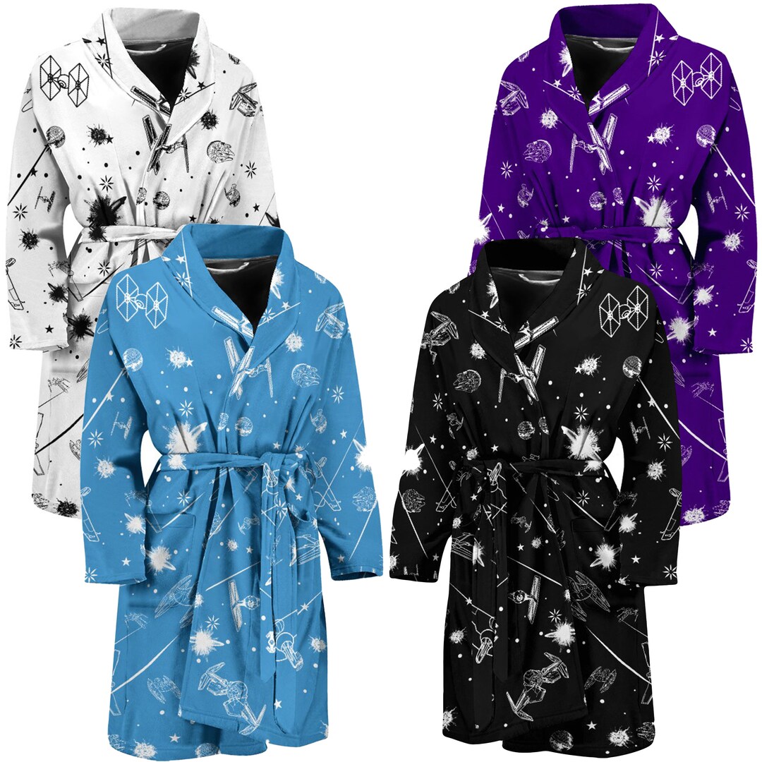 Custom Bathrobe, Star, Robe, Wars, Space, Bathrobe for Men, Space Ships