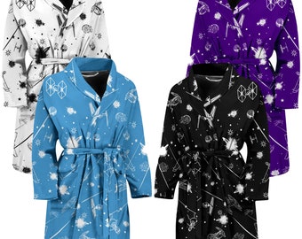 Custom Bathrobe, Star, Robe, Wars, Space, Bathrobe For Men, Space Ships, Bathrobe, Personalized Robe, Customized Bathrobe,  Men's Robe,Space