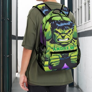 Sac à dos en toile pour enfants avec nom personnalisé super-héros, Sac à dos personnalisé pour bébé, Sacs à dos monogramme pour jeunes, Cartable préscolaire, Cartable d'école mignon,