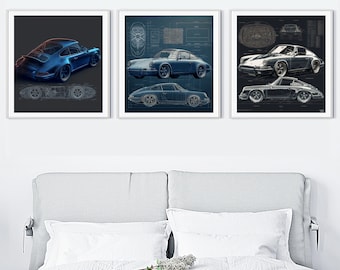 Custom Car Blueprint Design, Car Poster, Car Canvas, Digital Download, Car Blueprint, Car Blueprints,