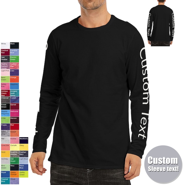 Cotton Shirts, Custom Long Sleeve Shirts, Customized Long Sleeve, Unisex Long Sleeve Shirt, Add Your Text T-Shirt,  Personalized Shirts,