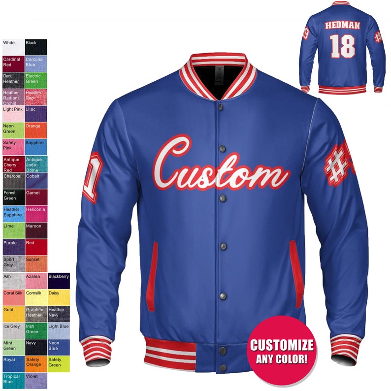 Custom Varsity Jacket Adult Unisex Bomber Etsy