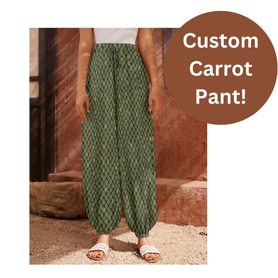 Dark blue elastic waist loose and versatile denim carrot pants