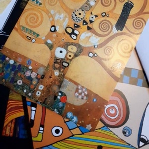 10 cartes postales : Hundertwasser, Gustav Klimt, Tree of Life, Vienna Love, architecture et art, inspiration Autriche, emballage cadeau gratuit
