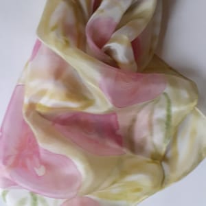 SILK scarf long, pink glitter, hand-painted silk art, Birthday gift woman, lightens up your face, gift wrap free