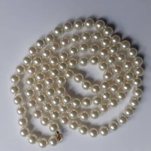 White Pearl necklace, long necklace Vintage 20s to 80s, wedding pearls, gift for her birthday, gift wrap free