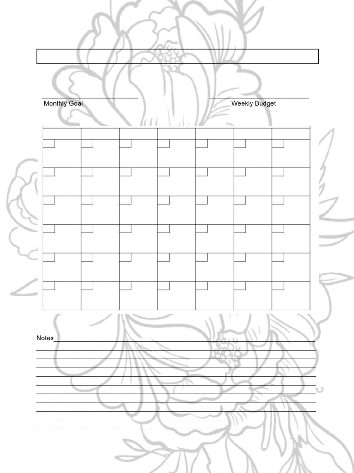 Blank Calendar Printable Download - Etsy