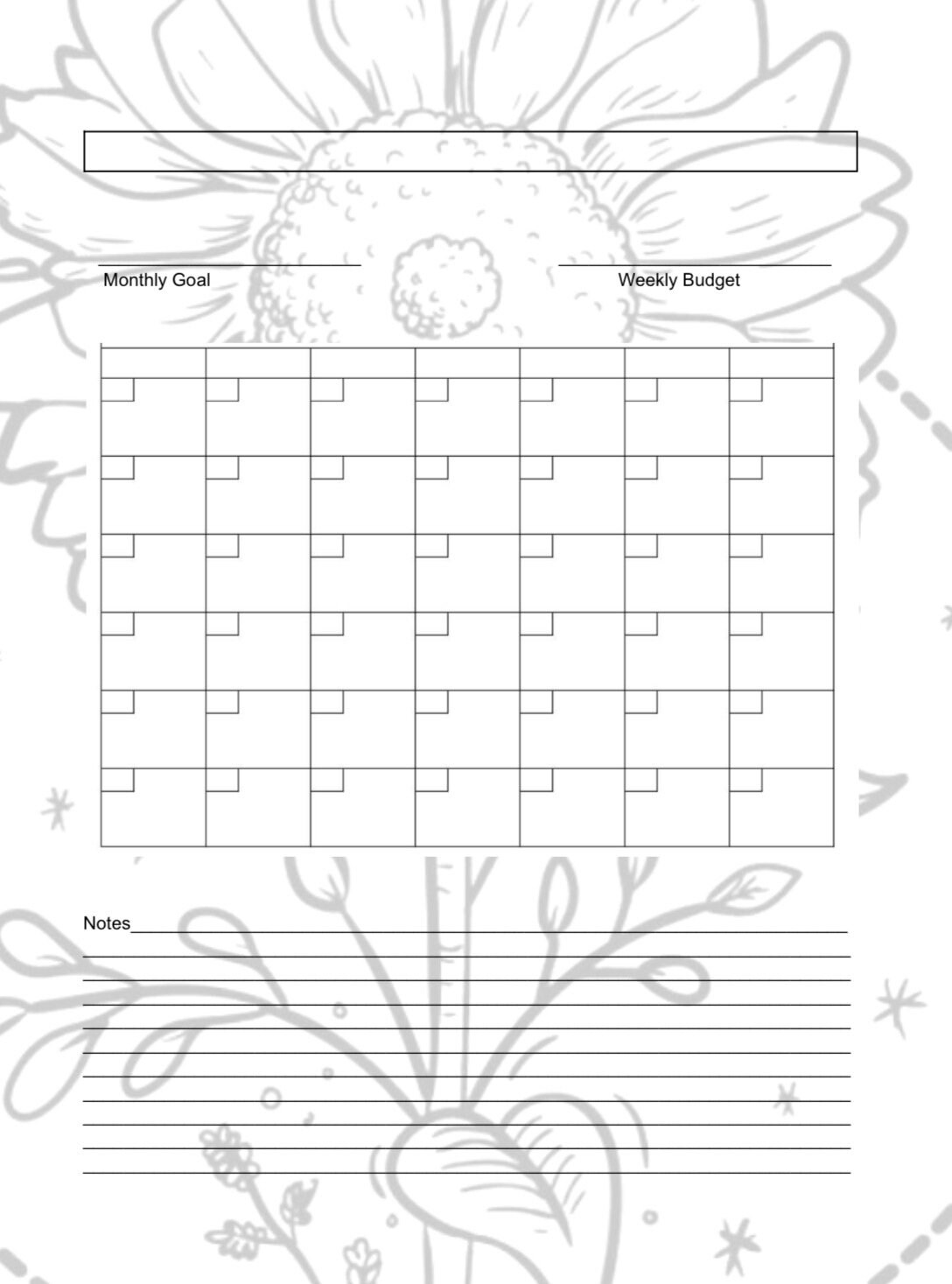 Blank Calendar Printable Download - Etsy