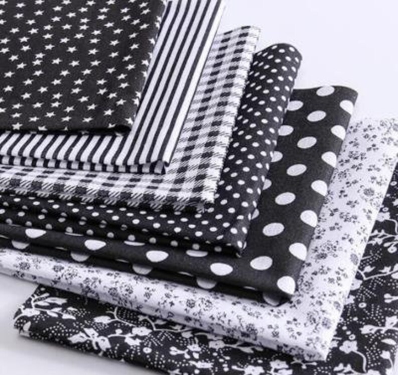 Download 7 piece Fabric Bundle Black & White Layer Cake Bundle 100% ...
