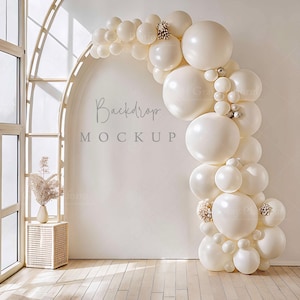 Balloon Arch Mockup | Arch Backdrop Mockup | Balloon Photography Backdrop | Event Decor, JPG Template, Digital download