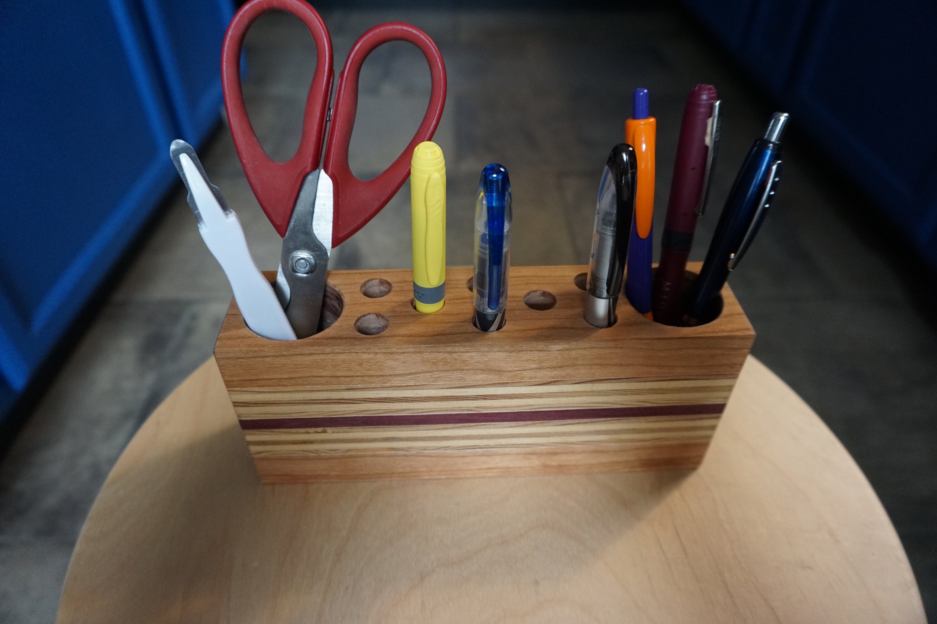 Small Wooden Desk Caddy Pencil Holder Desk Organizer Art Etsy.de