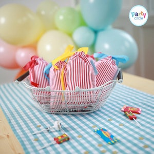 Circus Party Favour bags / eco friendly bags / party Loot bag / birthday gift bag / circus party bag / handmade bag / UK seller / goodie bag