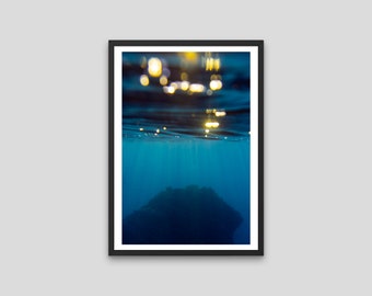 Photography Print Lustre Paper Wall Decor Underwater Sunset Lights
