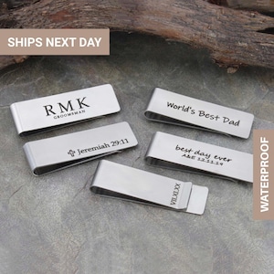 Personalized Money Clip, Husband Gift, Groomsmen Gift, Anniversary Gift for Dad, For Husband, Custom Engraved Money Clip, FMOC-01