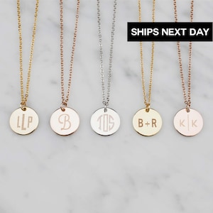 Custom Monogram Necklace: Initials Jewelry, Block Monogram, EFN-108