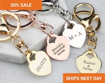 Custom Heart Keychain for Women, Mother's Gift, Girlfriend Keychain Gift for Friends, Grandma Girlfriend Gift, EFKC-26