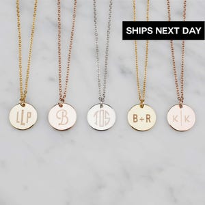 Custom Monogram Necklace, Initials Necklace, Monogram Jewelry, Sterling Silver, Monogram Pendant, Mothers Day Gift, Block Monogram, EFN-108