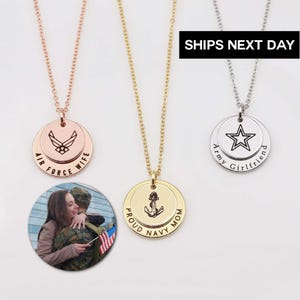 Personalized Deployment Necklace: Marine Mom Long Distance Gift, EFN-122