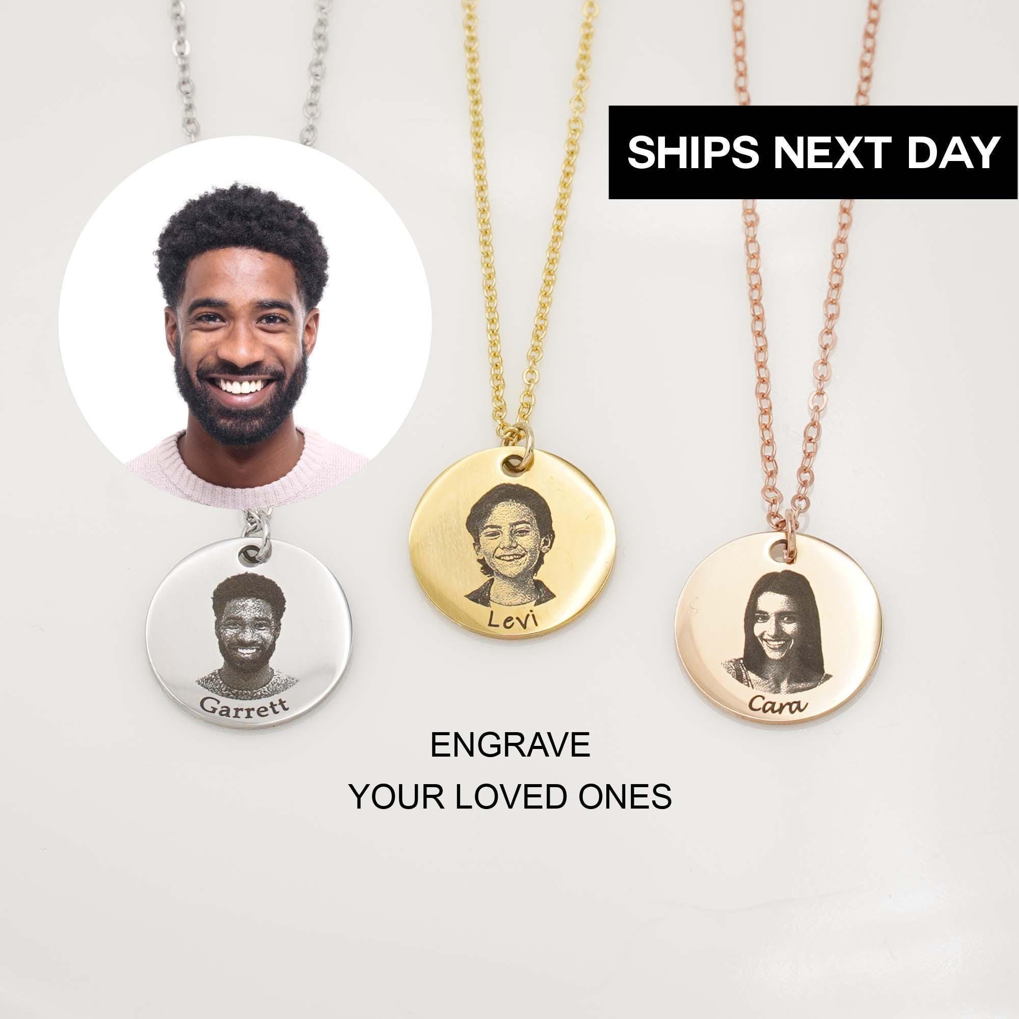 Personalized Photo Necklace, Portrait Memorial Jewelry, EFN-163