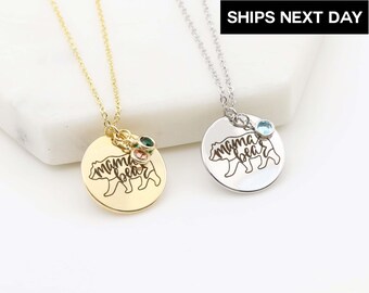 Mama Bear Necklace, Mothers Day Gift, Mother Day Jewelry, Mother Day Necklace, Mama Bear Jewelry Gift for Mom, EFN-120