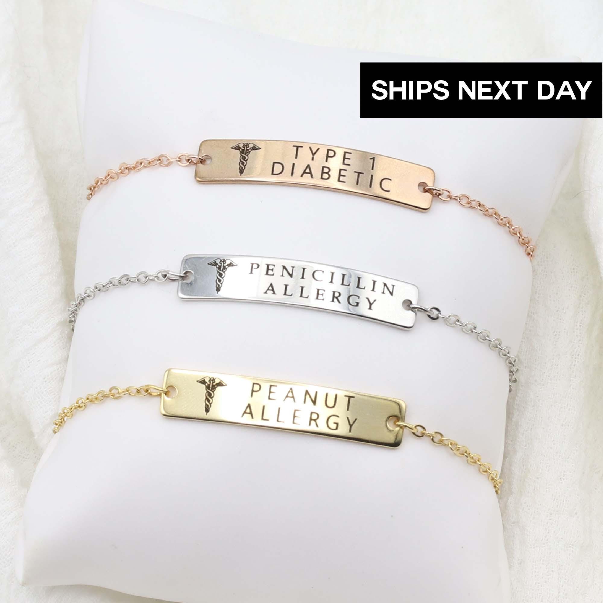 Medical Bracelet For Woman Stainless Steel Medical Alert Bracelet