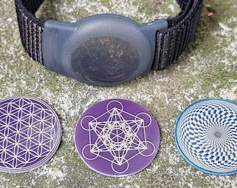 Kit E, 3 disques : Fleur de Vie, Cube de Metatron, Tore vortex pour bracelet énergétique (bracelet non fournis)