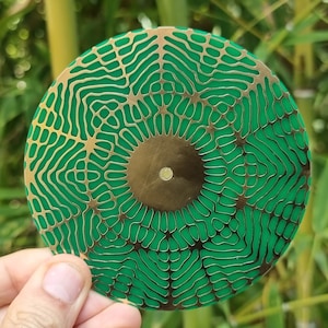 Cymatic Disc 396 Hz confidence on 2 sides, gold / copper, beeswax - Sacred Frequency
