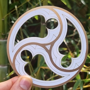 Triskel Disk Saint-Antoine-l&#39;Abbaye Abbey - shape wave for harmonization of places