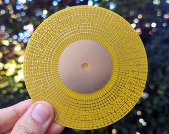Disque Cymatique 888 Hz Abondance à 2 faces, or / cuivre, cire d'abeilles - radionique