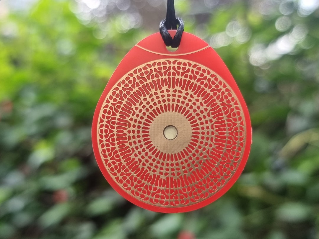 Cymatic Pendant 432 Hz Red, Chant OM Musical Note A, Stress Reduction ...