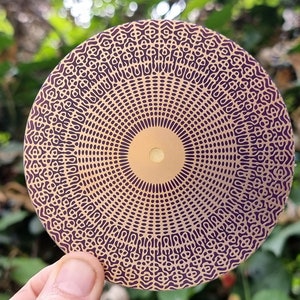 Cymatic Disc 528 Hz V2.0 - 2-sided Om, gold / copper, beeswax - Sacred Frequency