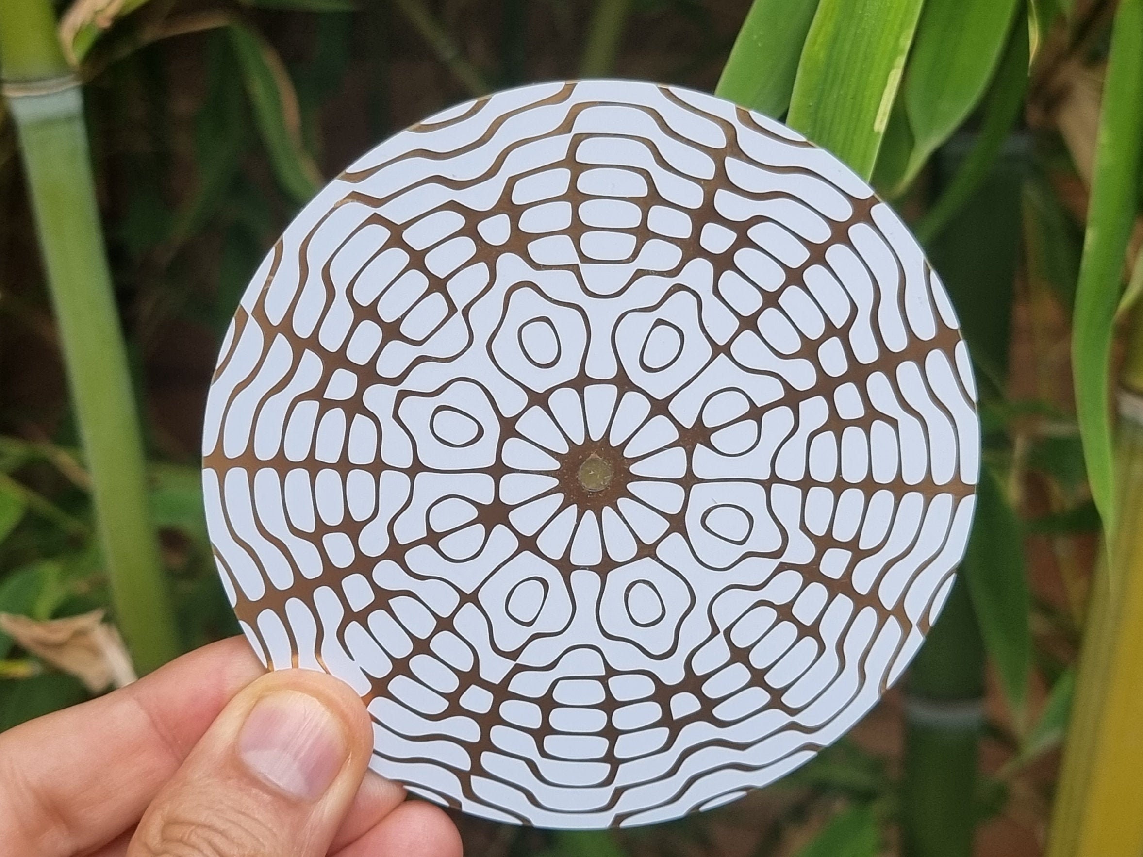 Disque Cymatique 174 Hz Sérénité à 2 Faces, Or/Cuivre, Cire d'abeilles - Réduit La Douleur. Fréquenc