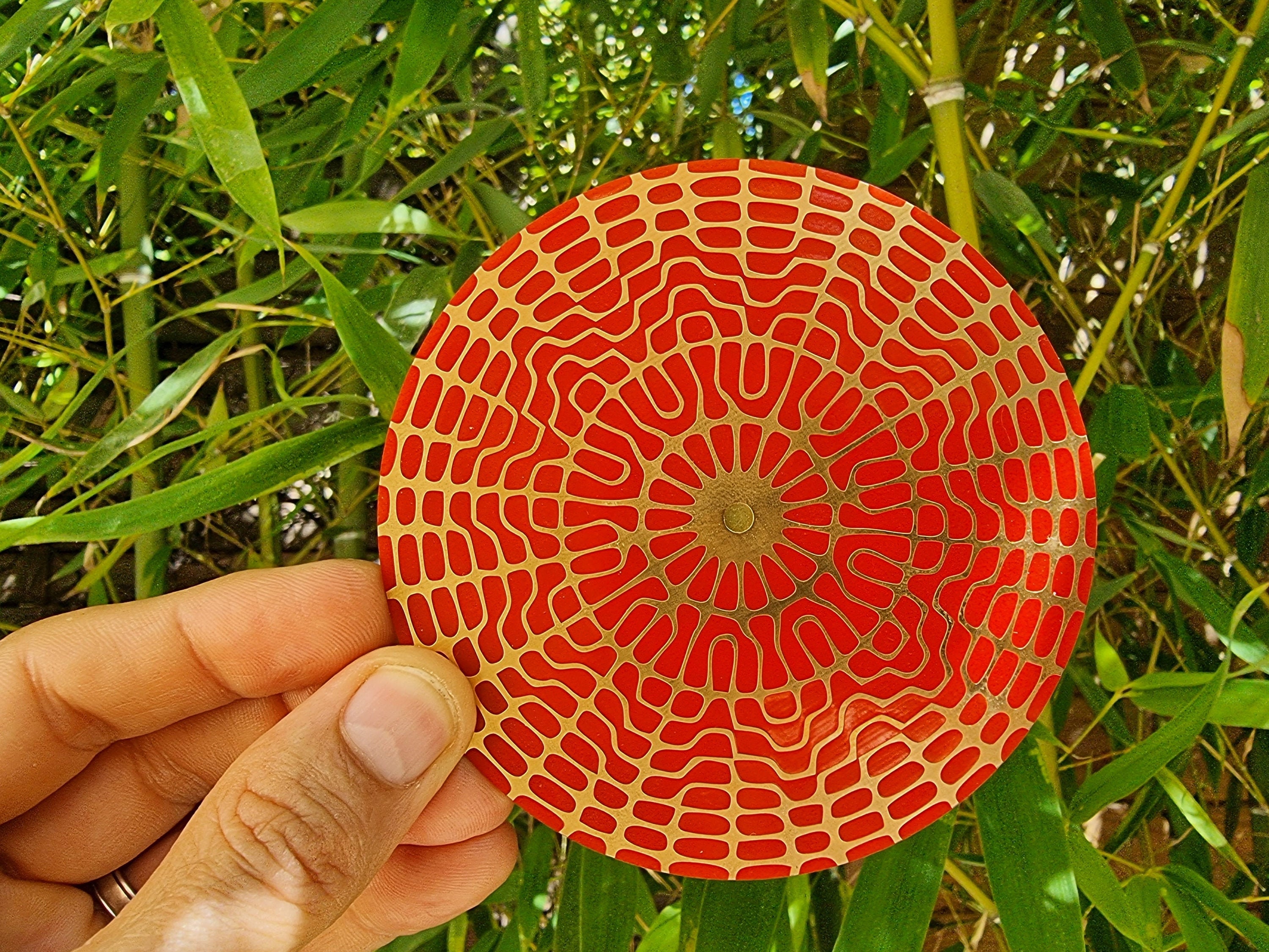 Disque Cymatique 285 Hz Régénération à 2 Faces, Or/Cuivre, Cire d'abeilles - Vitalise et Restructure