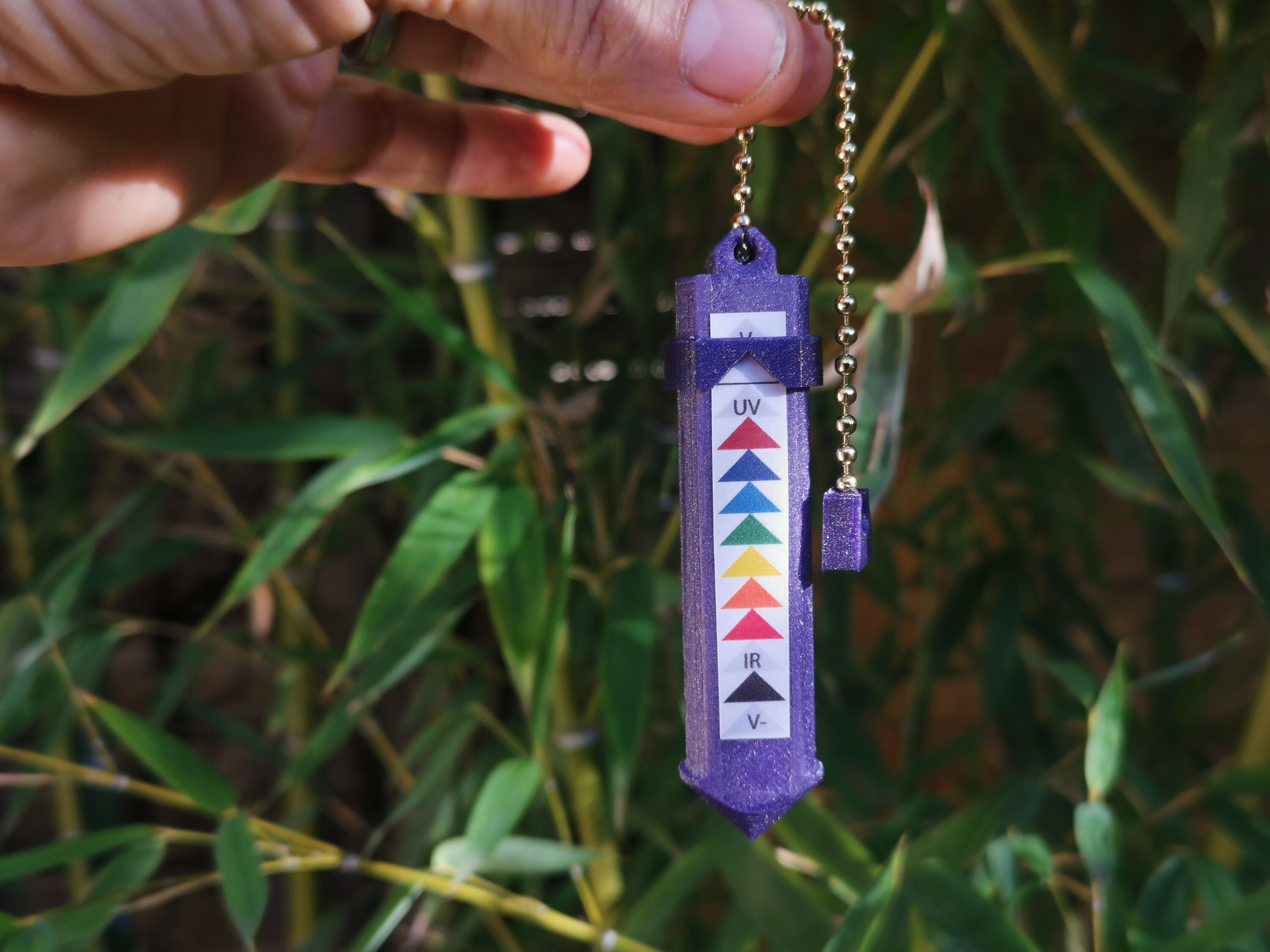Adjustable purple dowsing pendulum, 45g weighted with 7 balls - medical dowsing and geobiology