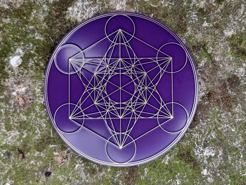 Metatron's Cube Disc and 2-sided flower of life V2.0, gold/copper passive transmitter of scalar waves, protection and energization image 5