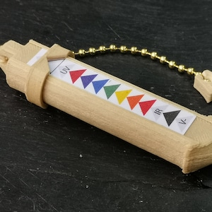 Adjustable dowsing pendulum, weighted 3D wood with 7 beads - medical dowsing and geobiology