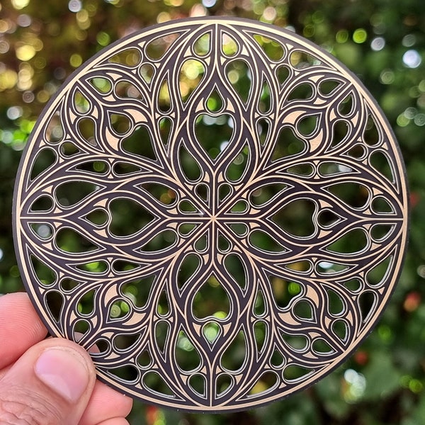 Bordeaux Cathedral Rosette Disc, 2-seitig, Gold/Kupfer - passiver Emitter mit Resonanzhohlräumen
