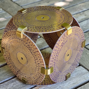 Cube 11 cm OM Cymatic 528 Hz Copper and gold-plated harmonizer - rebalancing of the environment, passive transmitter of scalar waves